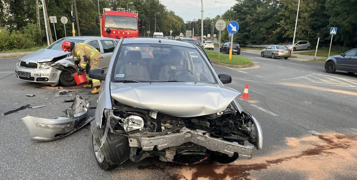 Kolizja w Zegrzu. Fot. KP PSP Legionowo