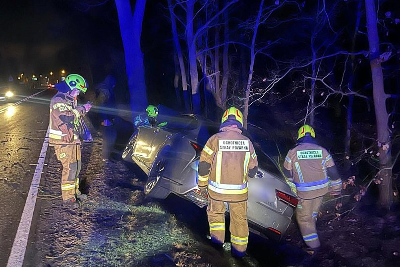 Stanisławów Pierwszy: Lexus uderzył w drzewo