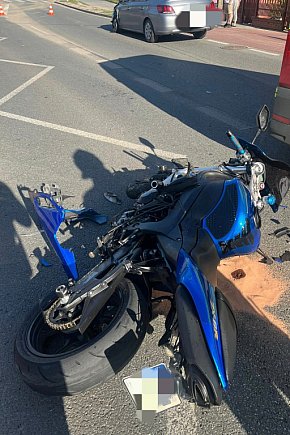 Zderzenie osobówki z motocyklem na DW632-2675