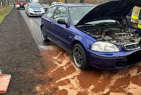 Dębe: Honda wjechała w pracowników służby drogowej-133190