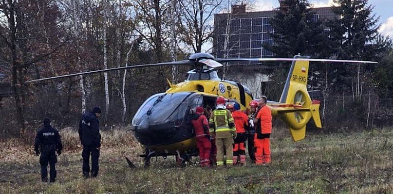 Chotomów: Wypadek na budowie. Mężczyznę do szpitala zabrał śmigłowiec LPR - 133309