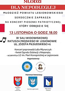 Koncert piosenki patriotycznej "Młodzi dla Niepodległej"