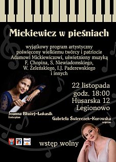 Mickiewicz w pieśniach - koncert w Legionowie