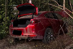 Chotomów: Mazda uderzyła w drzewo. W aucie było pięć osób