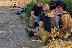 Wypadek na hulajnodze elektrycznej. Kierujący był po alkoholu, lądował LPR