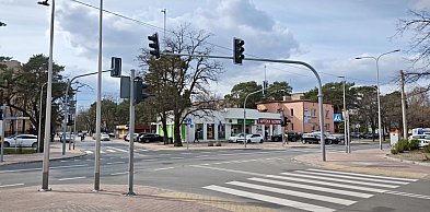 Sygnalizacja świetlna przy poczcie na Jagiellońskiej na ukończeniu