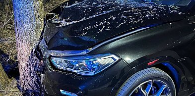 Komornica: Chciał ominąć sarnę, rozbił BMW na drzewie