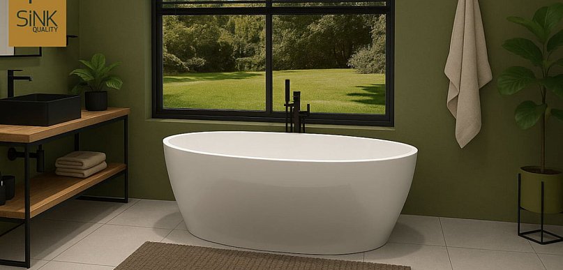 Łazienka z charakterem: wanna wolnostojąca i umywalka, które robią wrażenie