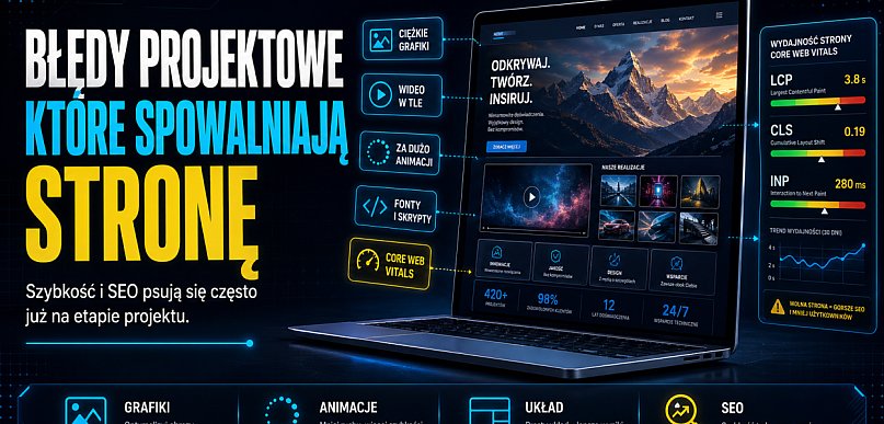 Błędy projektowe, które później mszczą się na szybkości strony