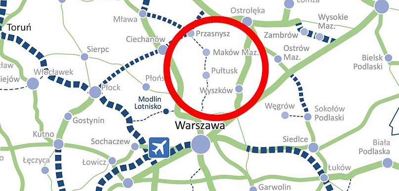 Rząd przedstawił plan rozwoju kolei. Jest w nim nowa linia biegnąca przez Serock
