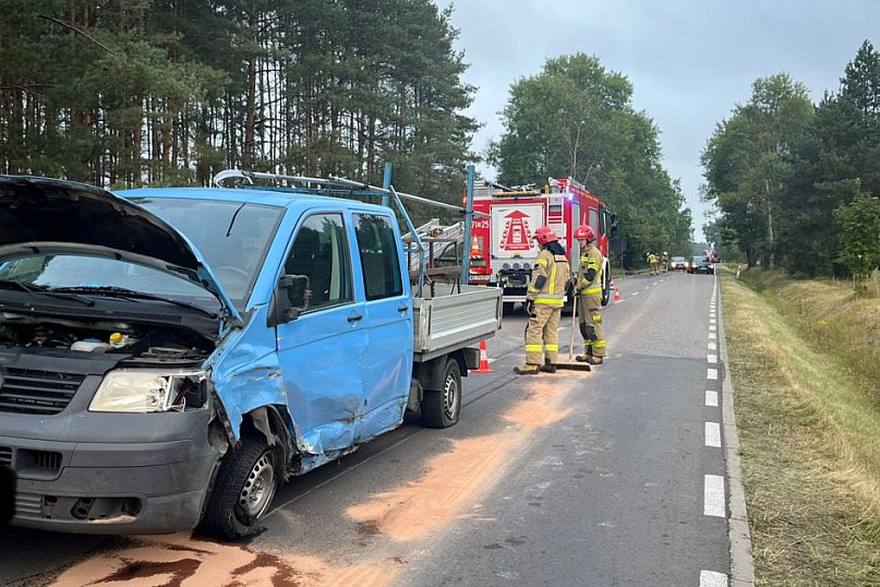 Czołowe zderzenie w Zalesiu Borowym