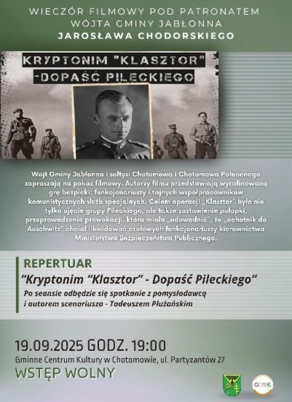 Wieczór filmowy: Kryptonim „Klasztor” – dopaść Pileckiego
