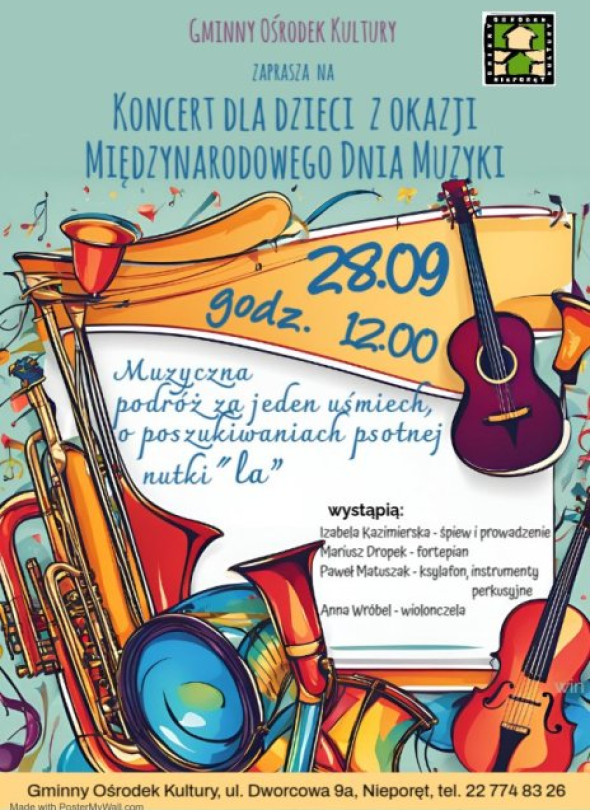 Koncert dla dzieci z okazji Międzynarodowego Dnia Muzyki (Nieporęt)