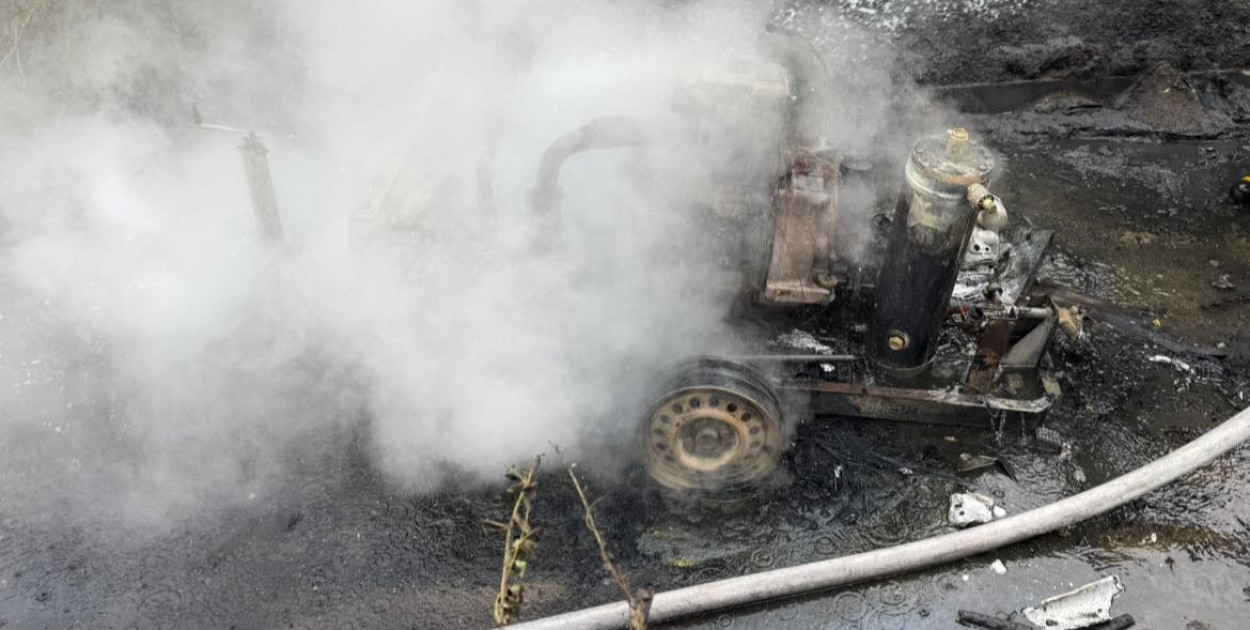Pożar agregatu prądotwórczego w Nieporęcie. Fot. KP PSP Legionowo