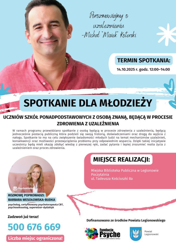 Spotkanie z Michałem Koterskim w Poczytalni (Legionowo)