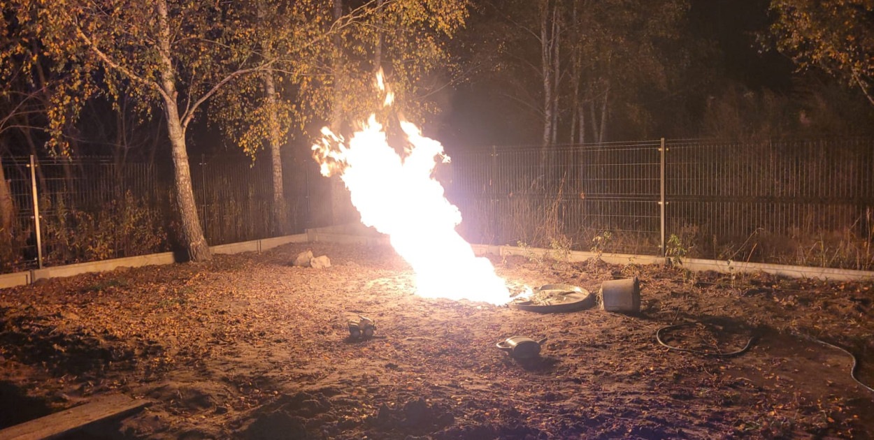 Pożar gazu w Józefowie. Fot. fb  / Ochotnicza Straż Pożarna w Kątach Węgierskich
