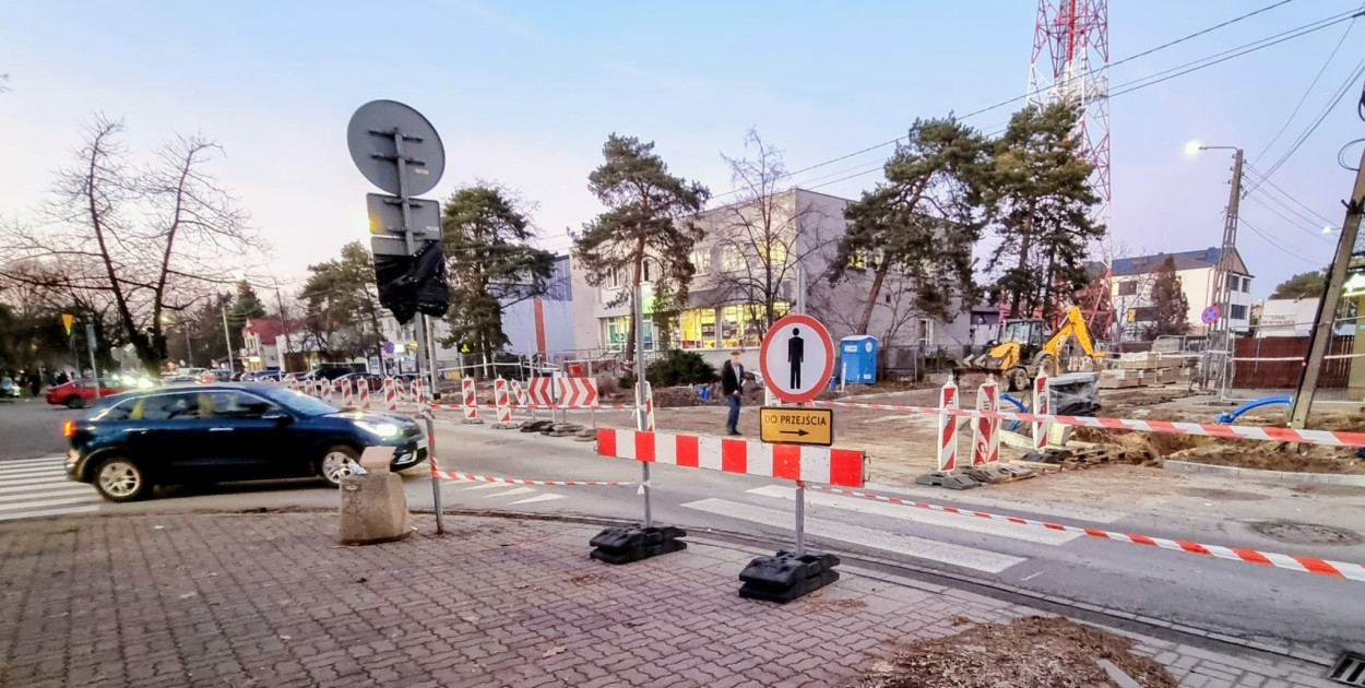 Skrzyżowanie ulicy Jagiellońskiej i Alei 3 Maja w trakcie przebudowy. Fot. Legio24.pl
