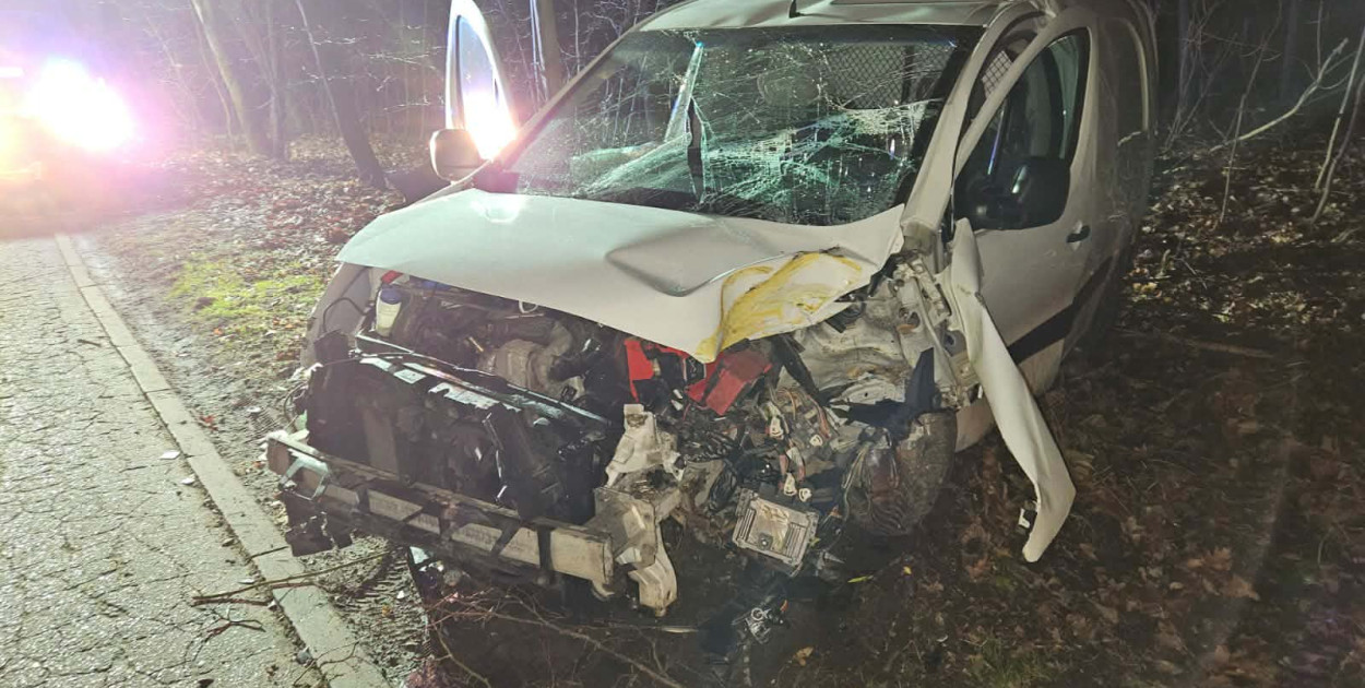 Olszewnica Nowa: Citroen uderzył w drzewo. Jedna osoba w szpitalu