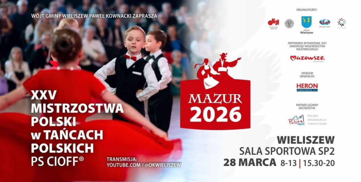 Mazur 2026 w Wieliszewie. 25. Mistrzostwa Polski w Tańcach Polskich już w sobotę